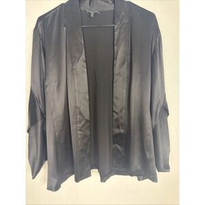 Eileen Fisher Black Silk Cardigan Xl